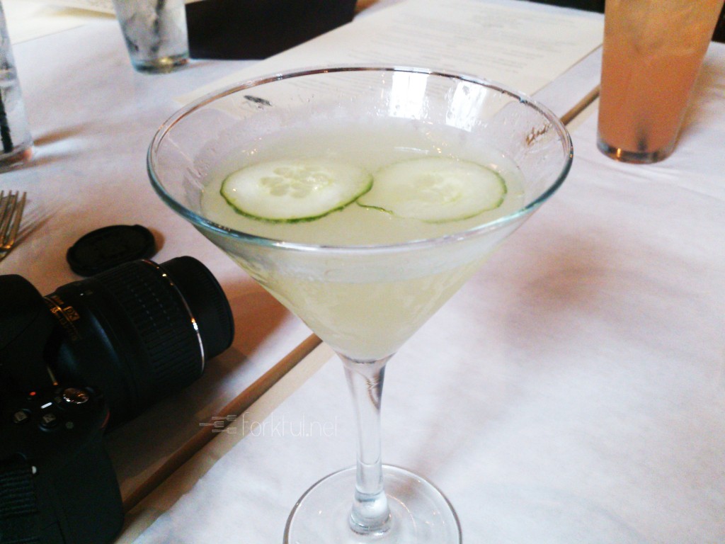 The Crooked Spoon Crisp Cucumber Martini with Effen Cucumber Vodka